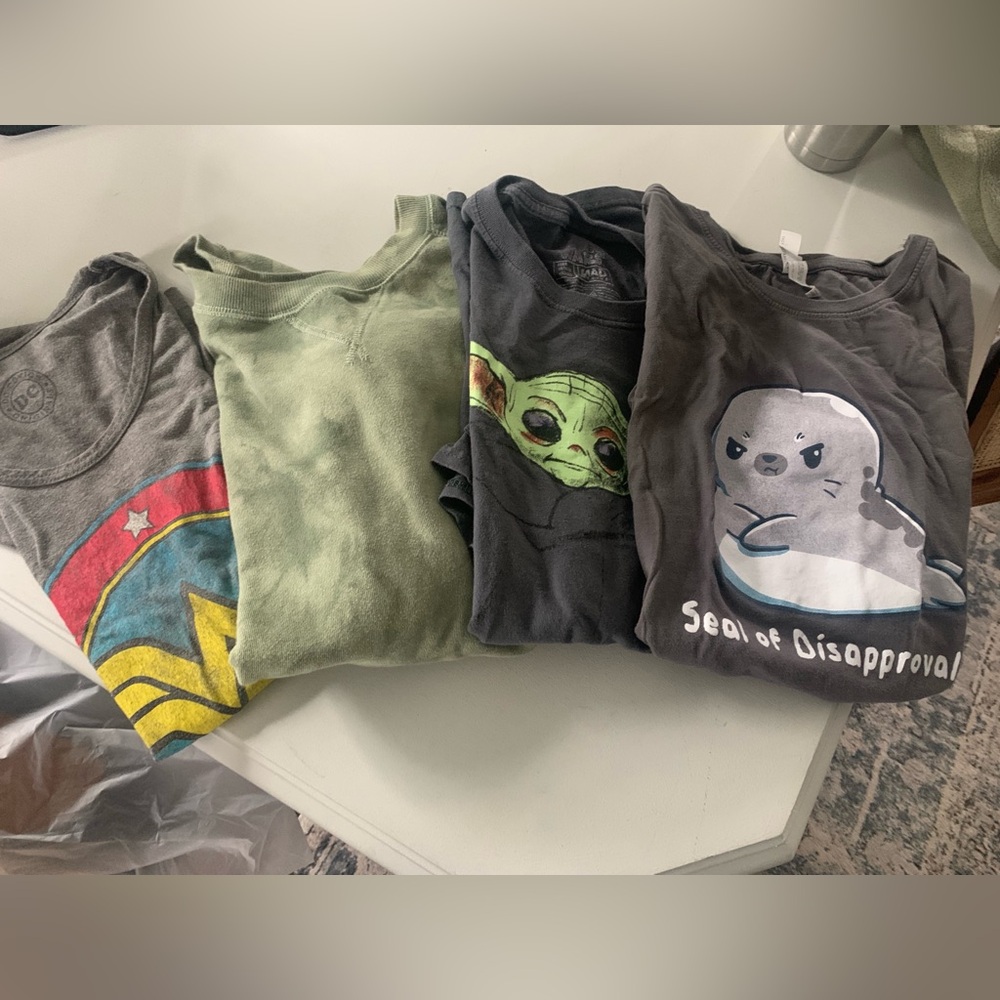 Women’s Teens Graphic T-Shirts Star Wars Wonder Women Seal Disapproval S/M